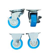 Kit Rodinhas 2 Giratórias c/ Freio 2 Fixas - 3,2 cm.PU Macio