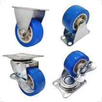 Kit Rodinhas Aço Resistente Giratória Para Carrinhos 4 Peças