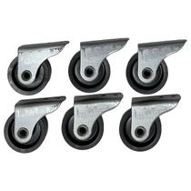 Kit Rodinhas Fixas Móveis Mini Rodízio Roda 6 und Preto