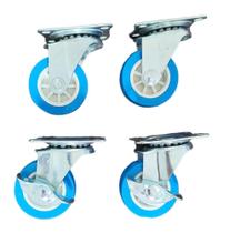 Kit Rodinhas Giratórias 2 com Freio e 2 sem Freio - 3,8 cm. Macia não risca o chão - Idea Kit Rodinhas Giratórias 2 com Freio e 2 sem Freio - 3,8 cm. Macia não risca o chão - Idea