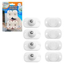 Kit rodinhas giratórias deslize de móveis com adesivo (4un)