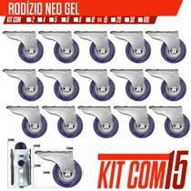 Kit Rodinhas Para Móveis Pesados Roda Siliconada 38mm Anti Risco 15 pçs - Oppeano