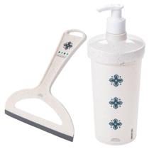 Kit rodinho de pia e porta detergente marmorizado Plasutil