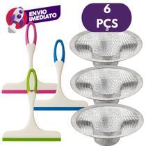 Kit Rodinho Pia Cozinha Rodo Plástico 13Cm E Ralo Pia Aço Inox Tanque Lavatório 9Cm Ralinho Japonês Kit Rodinho Pia Cozinha Rodo Plástico 13Cm E Ralo Pia Aço Inox Tanque Lavatório 9Cm Ralinho Japonês