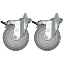 Kit Rodízio 512 Parafuso Giratório com Freio GLE 512 BP G - 2 Unidades - SCHIOPPA