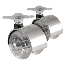 Kit Rodízio CA51 N PU Transparente Cromado ( silicone )