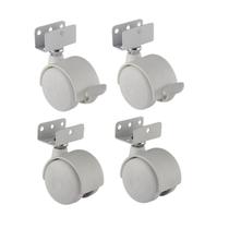 Kit Rodízio Com Trava Para Móveis Chapa U 15 mm