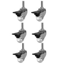 Kit Rodizio Gel 35mm Parafuso Giratorio C/ Freio 6 Un - GOLD