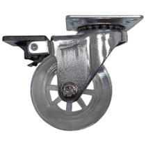 Kit Rodízio Gel 50mm Placa Giratório com Freio - 12 Unidades - METALNOX Kit Rodízio Gel 50mm Placa Giratório com Freio - 12 Unidades - METALNOX