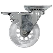 Kit Rodízio Gel 75mm Placa Giratório com Freio 12 Unidades - METALNOX