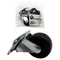 Kit rodizio giratorio preto 1 com 4 pecas Kit rodizio giratorio preto 1 com 4 pecas