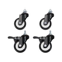 Kit Rodizios Krr 300Mm Intelbras 4 Unidades Metalico Robusto Rodízios Com E Sem Freio P/Racks Indoor