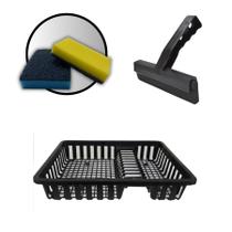 Kit Rodo De Pia Escorredor De Louça Esponjas Amarela e Azul