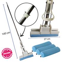 Kit Rodo Mágico Esfregão Com 3 Refil Espuma Pva Original