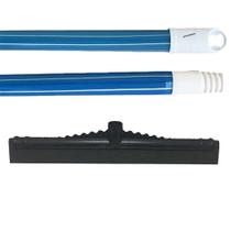 Kit RODO PUXA E SECA 30cm Borracha EVA Dupla + COM CABO Madeira 1,20 Metros Resistente Reforçado Pisos Com Rosca