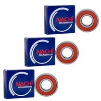 Kit rolamentos nachi roda traseira cg 150 titan/cg 150 fan 6302 6202 6004 Kit rolamentos nachi roda traseira cg 150 titan/cg 150 fan 6302 6202 6004