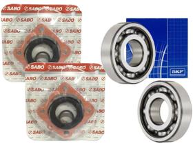 Kit Rolamentos + Retentores Rodas Traseiras Fusca Brasilia SKF Sabó Para 2 Rodas Kit Rolamentos + Retentores Rodas Traseiras Fusca Brasilia SKF Sabó Para 2 Rodas