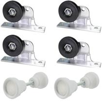 Kit Roldana P/ Box Banheiro 4 Roldanas 2Puxadores DPL BRANCO