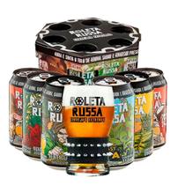 Kit Roleta Russa 6 Cervejas Lata 350 Ml e Copo 320 Ml com Pulseira
