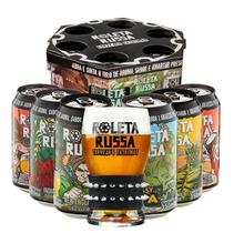Kit Roleta Russa 6 Cervejas Lata 350Ml Copo 320Ml Pulseira