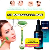 Kit rolinho de Jade Verde massage + Sérum 10 funções em 1