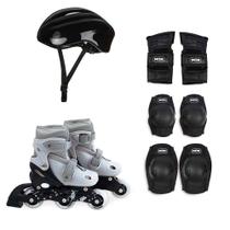 Kit Roller Cinza Tamanho P 30-33 (Roller, Joelheira e Capacete) - MOR