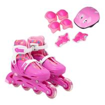 Kit Roller Infantil Patins Regulável + Proteção BBR Toys