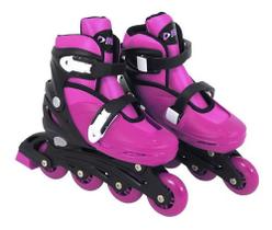 Kit Roller Patins Inline Radical Ajustável Azul Bel