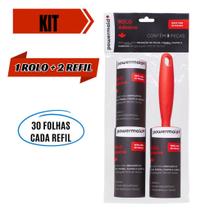 Kit Rolo Adesivo 2 Refil Tira Pelos Bolinha Fiapos Roupa Total 90 Folhas Camesa