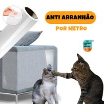 kit Rolo Filme Anti Arranhador Arranhão Protetor Adesivo Gato Sofa Arranhões Transparente Cama Pet