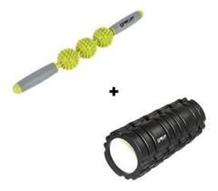 Kit Rolo Massagem Foam Roller Liberacao Miofascial + Bastão - Infinity