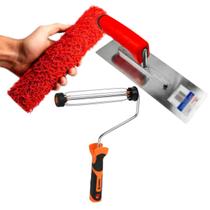 Kit Rolo Textura c/ Cabo Gaiola + Desempenadeira Kit Rolo Textura c/ Cabo Gaiola + Desempenadeira