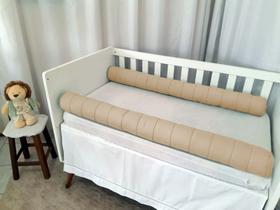 Kit Rolos Laterais Para Cama Solteiro Com Zíper 100% Algodão - Baby Mel