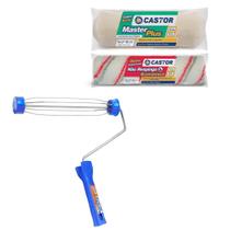 Kit Rolos Não Respinga e Lã Master Plus + 1 Cabo - Castor Kit Rolos Não Respinga e Lã Master Plus + 1 Cabo - Castor
