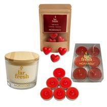 Kit Romântico 1 Vela + 6 mini vela + Wax Melts Coração Love Namorados