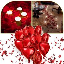 Kit Romântico - 300 Pétalas De Rosas + 16 Velas + 5 Balões