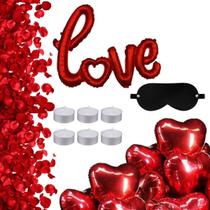 KIT Romântico 6 balões coração 200 pétalas Venda 10 velas