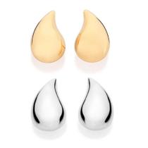 Kit Rommanel Brinco Gotas Dourada Banhado Ouro 18k e Prateada Prata 925