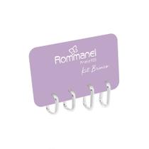 Kit Rommanel Prata 925 Dupla Argolas Retangulares 820238