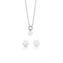 Kit Rommanel Prata 925 Solitário Ponto Luz Zircônia Kit Rommanel Prata 925 Solitário Ponto Luz Zircônia