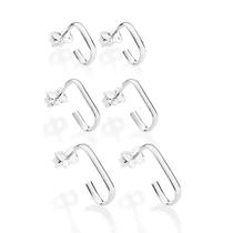 Kit Rommanel Prata 925 Trio Argolas Retangulares