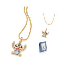 Kit Rommanel Stitch Pingente corrente antialérgico infantil menino menina crianças 42cm