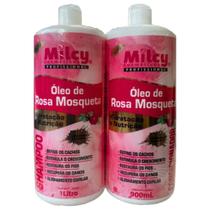 Kit ROSA MOSQUETA Shampoo 1 Litro + Condicionador 900ml Milcy Hidratação e Nutrição Capilar Kit ROSA MOSQUETA Shampoo 1 Litro + Condicionador 900ml Milcy Hidratação e Nutrição Capilar