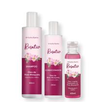Kit Rosa Mosqueta Shampoo + Condicionador + Oleo Finalizador Kit Rosa Mosqueta Shampoo + Condicionador + Oleo Finalizador