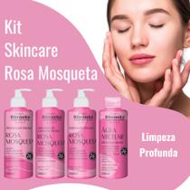 Kit Rosa Mosqueta Tratamento Facial Skincare Limpeza Profunda - Rhenuks - Rhenuks cosméticos