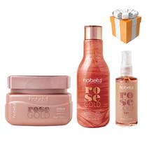 Kit Rose Gold Hobety Home Care Shampoo+Mascara+Finalizador Kit Rose Gold Hobety Home Care Shampoo+Mascara+Finalizador