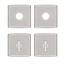 Kit roseta avulsa fechadura pado banheiro tranqueta inox escovado quadrada rq2