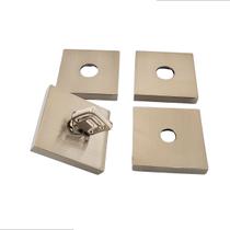 Kit roseta avulsa fechadura pado de banheiro escovada acetinada canto reto sm rq2 zm