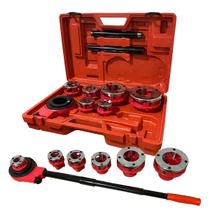 Kit Rosqueadeira Bspt 1/2 A 2 Tarraxa Cossinete Manual Para Cano Tubos Metálicos Ferro Aço