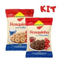 Kit Rosquinha Lowçucar Zero Lactose Sem Açucar Diet Leite e Chocolate 150g